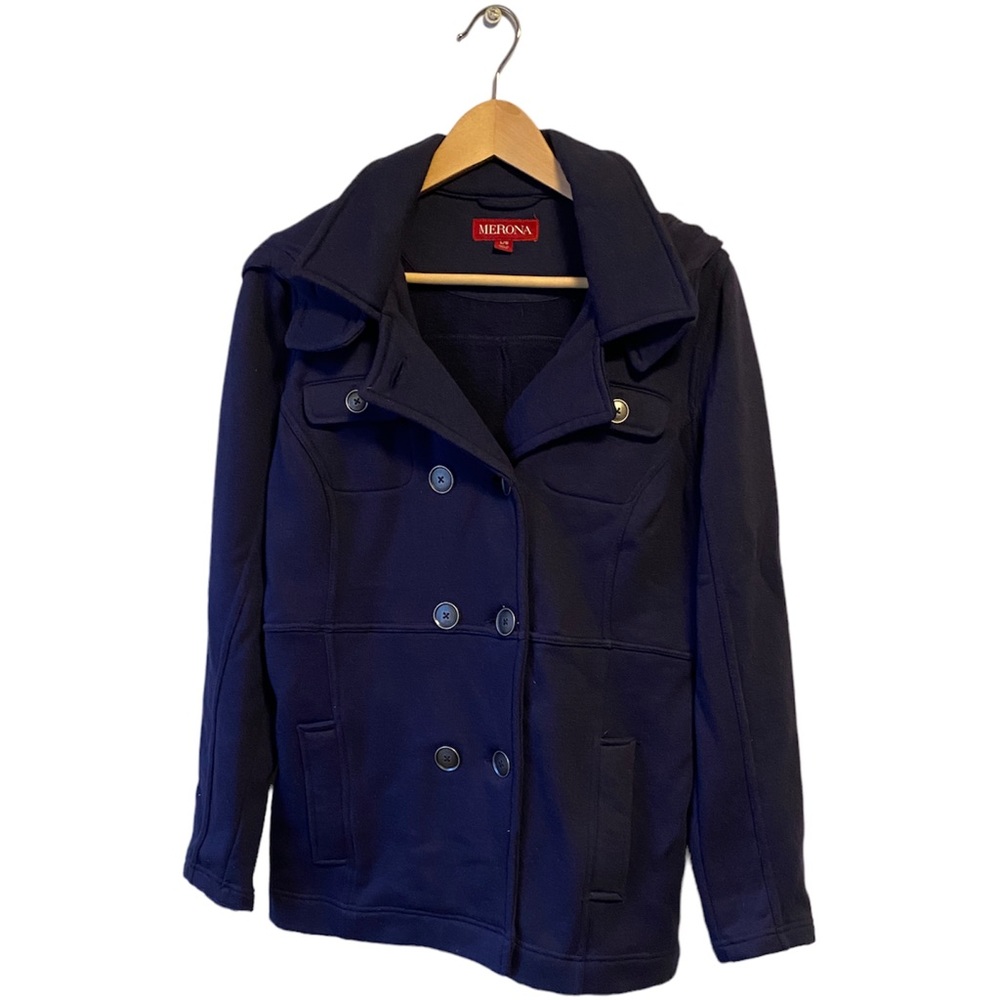 Merona Jacket Pea Coat with hood | Sweatshirt material with hood